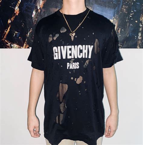 givenchy destroyed logo print t shirt|Givenchy Distressed Layered T.